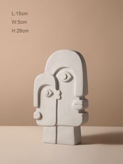 Wit Keramiek Vaas Tafel Ornamenten Woonkamer Accessoires Creatieve Portret Nordic Stijl Vaas Bruiloft Decor Voor Vrouwen vase H