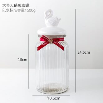 Wit Keramische Snoep Kan Glas Europese Creatieve Snoep Opslag Kan Smeedijzeren Keramische Met Deksel Nordic Kristallen Opslag Kan Decor groot Pot zwaan