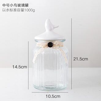 Wit Keramische Snoep Kan Glas Europese Creatieve Snoep Opslag Kan Smeedijzeren Keramische Met Deksel Nordic Kristallen Opslag Kan Decor medium Can vogel