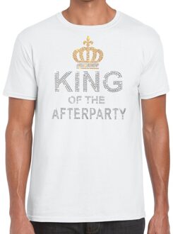 Wit King of the afterparty glitter steentjes t-shirt heren - Officiele Toppers in concert merchandise 2XL