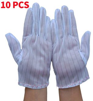 Wit Labor Dikke Katoenen Werkhandschoenen Katoenen Doek Dunne Medium En Dikke Etiquette Wenwan Gestreepte Handschoenen 10stk