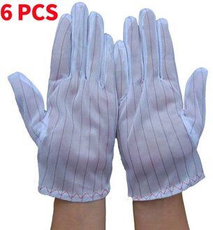 Wit Labor Dikke Katoenen Werkhandschoenen Katoenen Doek Dunne Medium En Dikke Etiquette Wenwan Gestreepte Handschoenen 6stk