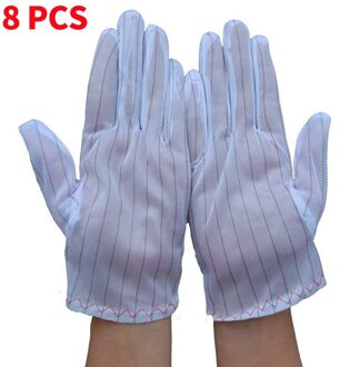 Wit Labor Dikke Katoenen Werkhandschoenen Katoenen Doek Dunne Medium En Dikke Etiquette Wenwan Gestreepte Handschoenen 8stk
