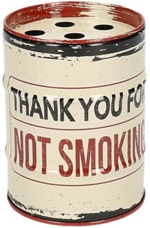 Wit met donker rode asbak olievat 7,5 cm Multi