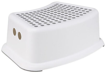 Wit Met Grijs Kunststof Kinderkrukje / Opstapje - Keuken/badkamer Krukjes/opstapjes Voor Kinderen