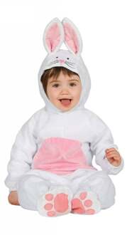 Wit met roze konijnenkostuum voor baby's - 80/86 (6-12 maanden) - Kinderkostuums