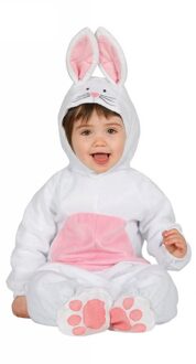 Wit met roze konijnenkostuum voor baby's - 92/98 (1-2 jaar) - Kinderkostuums