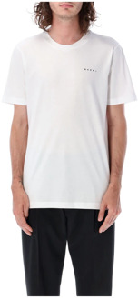 Wit Mini Logo T-Shirt - Herenmode Marni , White , Heren - Xl,L,M,S,Xs