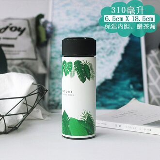 Wit Monstera Roestvrij Staal Thermische Fles Water voor Thee Koffie een Termos Tumbler Thermosflessen Low leave Trumpet