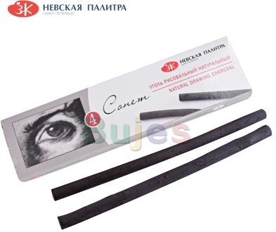 Wit Nachten Sonnet Houtskool Potloden, Natuurlijke Tekening Houtskool Hout, Uniform Kleuring 4stk-1 doos