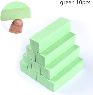 Wit Nail Art Buffers Schuren Block Buffing Slijpen Polijsten Blok Nail File Buffer Pedicure Professionele Nail Art Tool groen 10stk