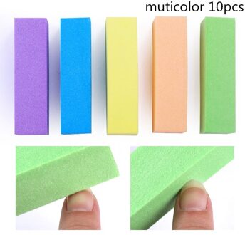 Wit Nail Art Buffers Schuren Block Buffing Slijpen Polijsten Blok Nail File Buffer Pedicure Professionele Nail Art Tool muticolor 10stk