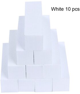 Wit Nail Art Buffers Schuren Block Buffing Slijpen Polijsten Blok Nail File Buffer Pedicure Professionele Nail Art Tool wit 10stk