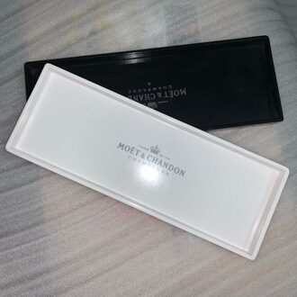 Wit Nordic Stijl Plastic Ontbijt Lade Voedsel Fruit Dessertbord Snack Opslag Tablet Keuken Plaat 33x12cm wit