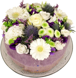 Wit paarse bloementaart