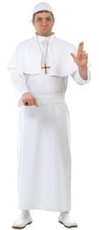 Wit paus kostuum / verkleedpak - volwassenen - carnavalskleding - religie - gewaad - 4 delig