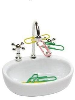 Wit Plastic Kraan Sink Paperclip Dispenser Houder