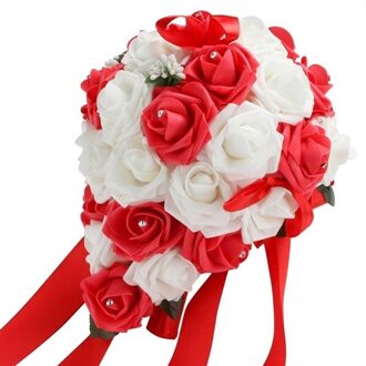 Wit Roze Rose Kunstmatige Foam Realistische Rozen Bruiloft Decoratie Bruidsboeket Anniversary Plakboek Craft Nep Bloem Diy rood