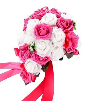 Wit Roze Rose Kunstmatige Foam Realistische Rozen Bruiloft Decoratie Bruidsboeket Anniversary Plakboek Craft Nep Bloem Diy roos rood