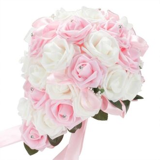 Wit Roze Rose Kunstmatige Foam Realistische Rozen Bruiloft Decoratie Bruidsboeket Anniversary Plakboek Craft Nep Bloem Diy