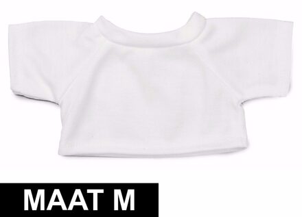 Wit shirt M voor Clothies knuffeldier 13 x 9 cm