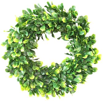 Wit Simulatie Guirlande Lysimachia Ring Veld Hanger Deurklopper Ronde Blad Decoratie Kransen Deur Opknoping Accessoires