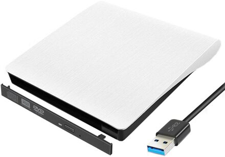 Wit Slim Hard Plastic Usb 3.0 Sata 9.0/9.5/12.7Mm Externe Blu-ray Dvd Behuizing CD-ROM Case Voor laptop Cd/Dvd Optische Drive 9.0mm DVD RW