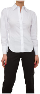 Wit Stretch Poplin Lange Mouw Overhemd Nenette , White , Dames - 2Xl,Xl,L,M,S