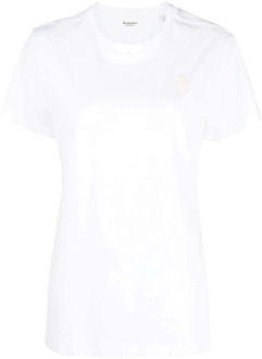Wit T-shirt met geborduurd logo, biologisch katoen Isabel Marant Étoile , White , Dames - M,S,Xs
