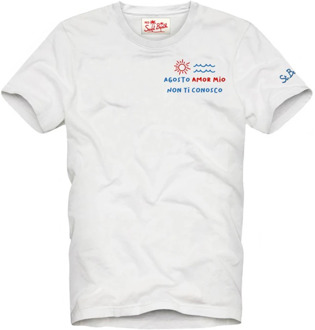 Wit T-shirt met stijl MC2 Saint Barth , White , Heren - 2Xl,Xl,L