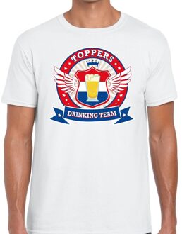 Wit Toppers drinking team t-shirt  / shirt  wit Toppers team heren S