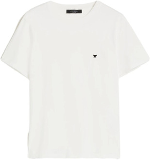 Wit Venaco T-Shirt met Vlinderlogo Max Mara Weekend , White , Dames - 2Xl,Xl,S