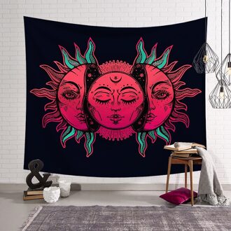 Wit Zwart Sun Moon Mandala Tapijt Muur Opknoping Celestial Wandtapijten Hippie Muur Tapijten Kamer Decor Psychedelische Tapestry 1