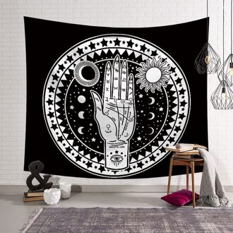Wit Zwart Sun Moon Mandala Tapijt Muur Opknoping Celestial Wandtapijten Hippie Muur Tapijten Kamer Decor Psychedelische Tapestry 3