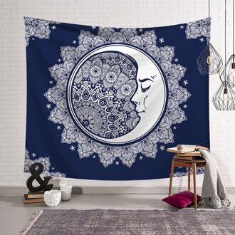 Wit Zwart Sun Moon Mandala Tapijt Muur Opknoping Celestial Wandtapijten Hippie Muur Tapijten Kamer Decor Psychedelische Tapestry 5