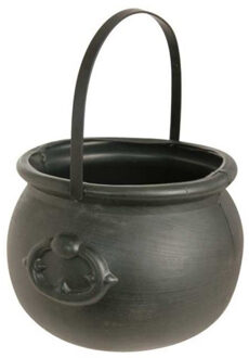 Witbaard Heksenketel/kookpot zwart 15 x 20 cm - Feestdecoratievoorwerp
