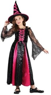Witbaard Heksenkostuum Meisjes Polyester Zwart/roze