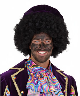 Witbaard Pieten pruik - zwart kroeshaar - Afro verkleed pruik - Pietenpruiken