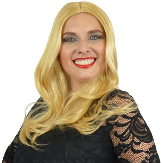 Witbaard Pruik Yvette Dames Synthetisch Blond Geel