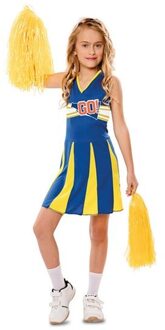 Witbaard Verkleedjurk Cheerleader Meisjes Blauw Maat 140/155