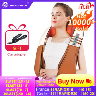 (with Gift Box) JinKaiRui U Shape Electrical Shiatsu Back Neck Shoulder Body Massager Infrared Heated Kneading Car/Home Massager