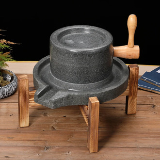 With wooden frame Stone mill household small stone stone soybean stone mill stone grinder