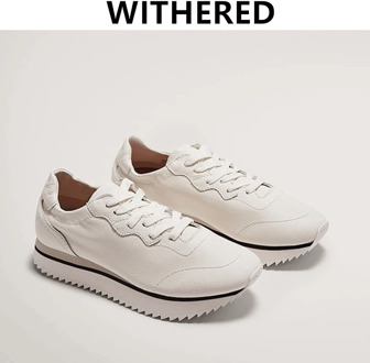 Withered causal shoes england style simple white shoes women thick sole genuine leather women shoes sneakers women shoes woman