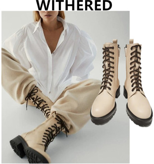 Withered England High Street Vintage Bandage Cowhide Motorcycle Martin Boots Women Winter Shoes Woman Botas Mujer Shoes Women