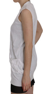 Witte 100% Katoenen Mouwloze Cardigan Top Vest - maat S Veelkleurig