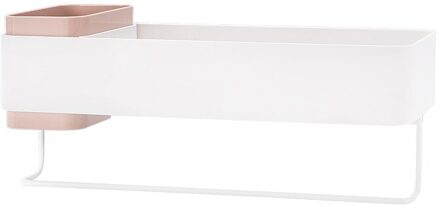 Witte Badkamer Plank Wc Bad Opslag Mand Keuken Organizer Handdoekenrek Houder Wandmontage Drijvende Plank Badkamer Accessoires roze