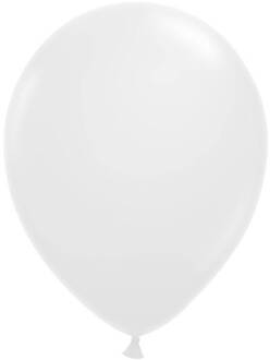 Witte ballonnen 30cm 12 stuks Wit - Transparant