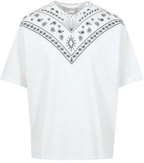 Witte Bandana Print T-shirts en Polos Marcelo Burlon , White , Heren - Xl,L,M