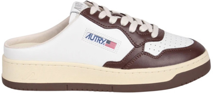 Witte Beige Leren Lage Sneakers Autry , White , Dames - 39 EU