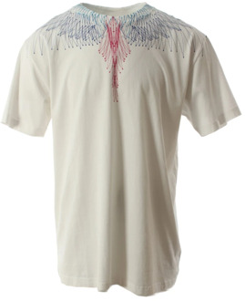 Witte Bezier Wings T-shirt voor heren Marcelo Burlon , White , Heren - 2XL